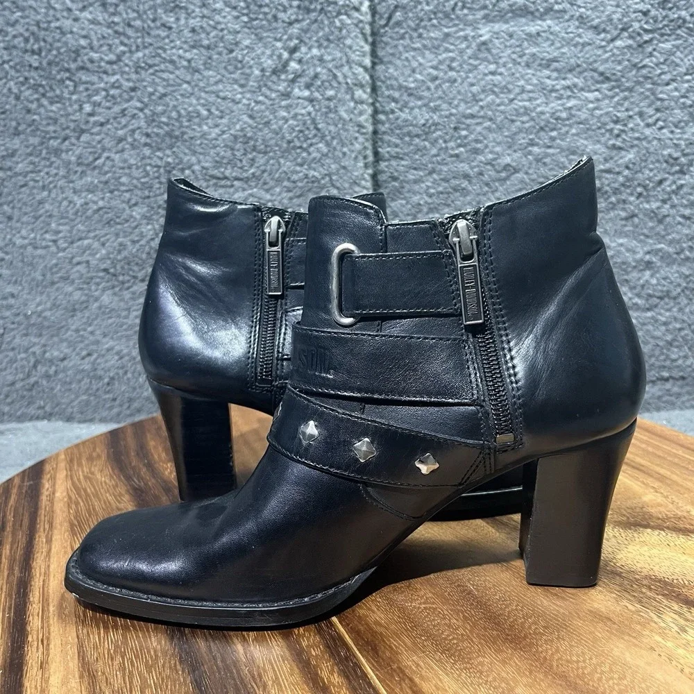 Harley-Davidson Bridgit Shootie Black 4-Inch Boots Inside Zipper D84507 Size 7 - Picture 9 of 13